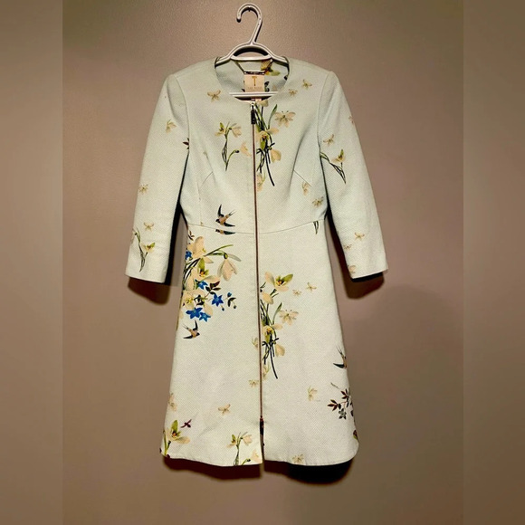Ted Baker Pastel Green and Floral Print Jacket size 1 - Picture 2 of 7